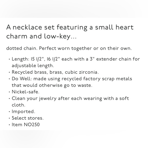 Madewell Two-Pack Heart Necklace - Picture 6 of 6